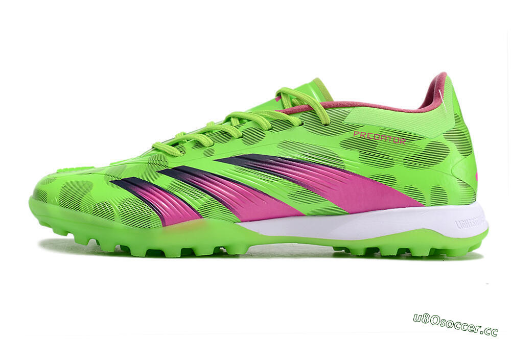 Men's Adidas Predator Elite TF Artificial Turf Low-Tops Football Shoes - Green/Purple/Pink 0