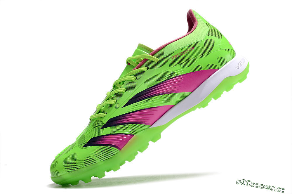 Men's Adidas Predator Elite TF Artificial Turf Low-Tops Football Shoes - Green/Purple/Pink 5