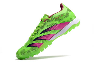 Men's Adidas Predator Elite TF Artificial Turf Low-Tops Football Shoes - Green/Purple/Pink