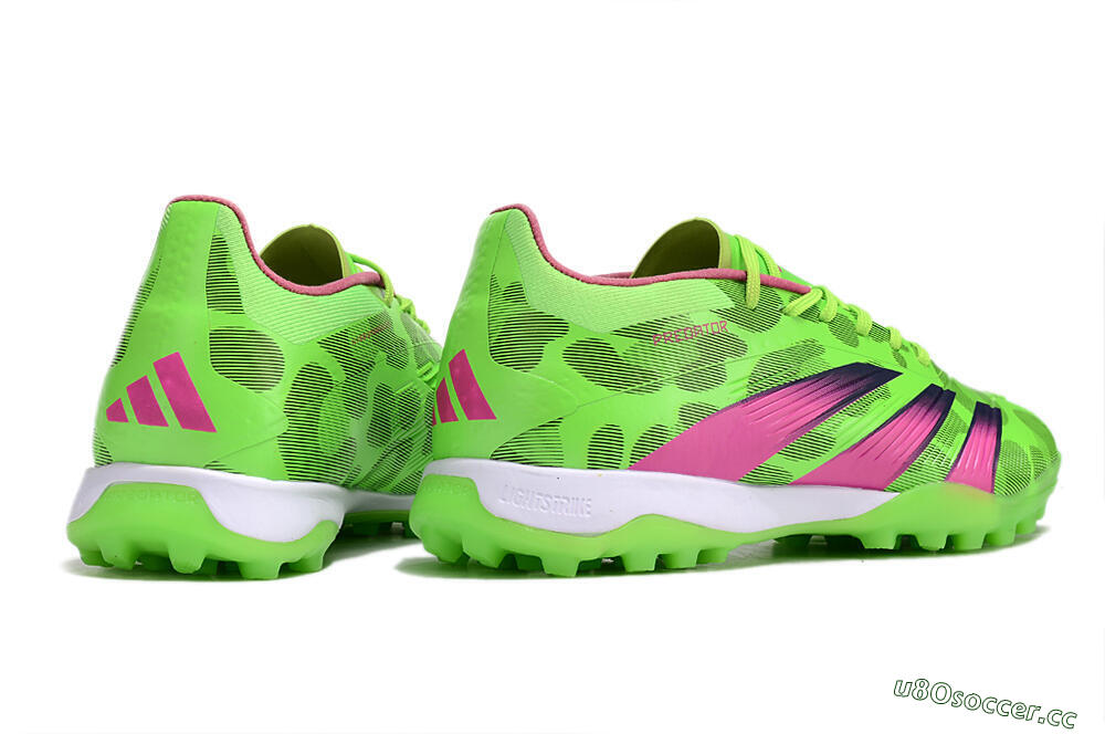 Men's Adidas Predator Elite TF Artificial Turf Low-Tops Football Shoes - Green/Purple/Pink 6
