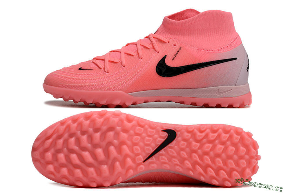 Men's Nike Phantom Luna 2 Elite TF Artificial Turf High-Tops Football Shoes - Pink/Black/White 1