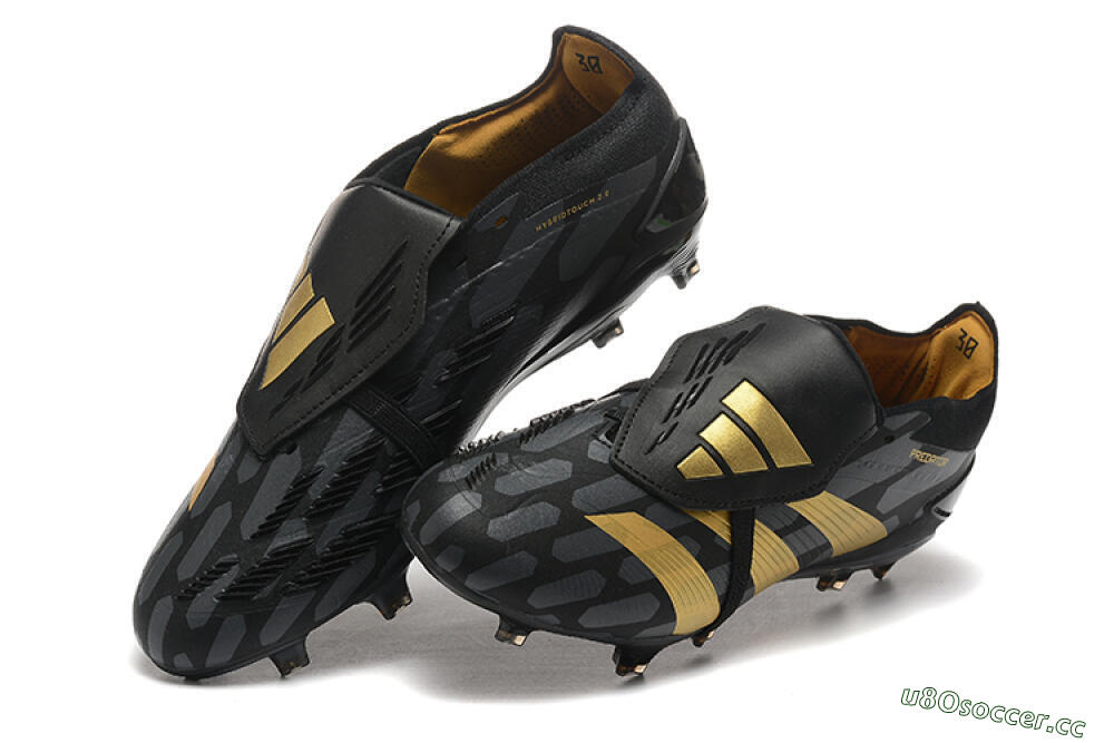 Men's Adidas Predator Elite Foldover Tongue FG Firm Ground Low-Tops Football Boots - Black/Gold 7