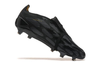 Men's Adidas Predator Elite Foldover Tongue FG Firm Ground Low-Tops Football Boots - Black/Gold