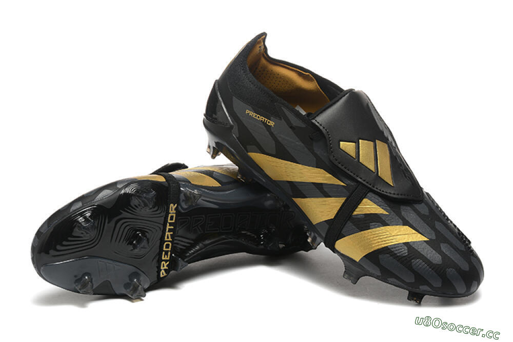 Men's Adidas Predator Elite Foldover Tongue FG Firm Ground Low-Tops Football Boots - Black/Gold 4