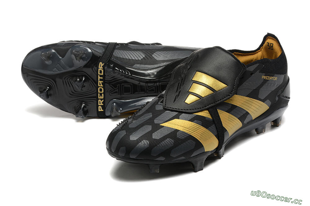 Men's Adidas Predator Elite Foldover Tongue FG Firm Ground Low-Tops Football Boots - Black/Gold 3