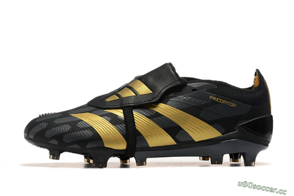 Men's Adidas Predator Elite Foldover Tongue FG Firm Ground Low-Tops Football Boots - Black/Gold 0