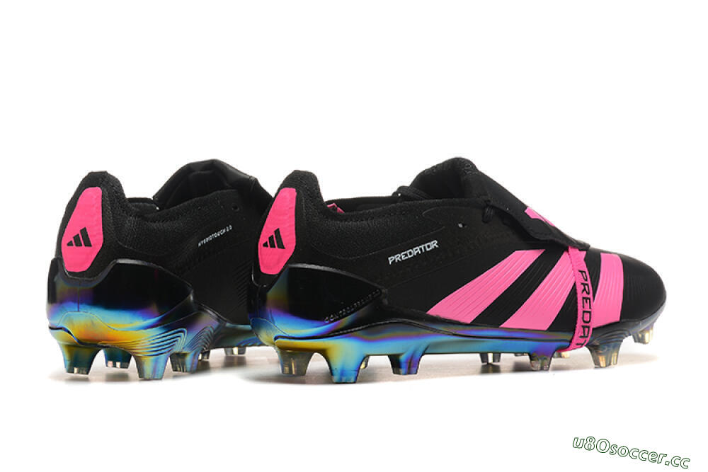 Men's Adidas Predator Elite Foldover Tongue FG Firm Ground Low-Tops Football Boots - Black/Pink 9
