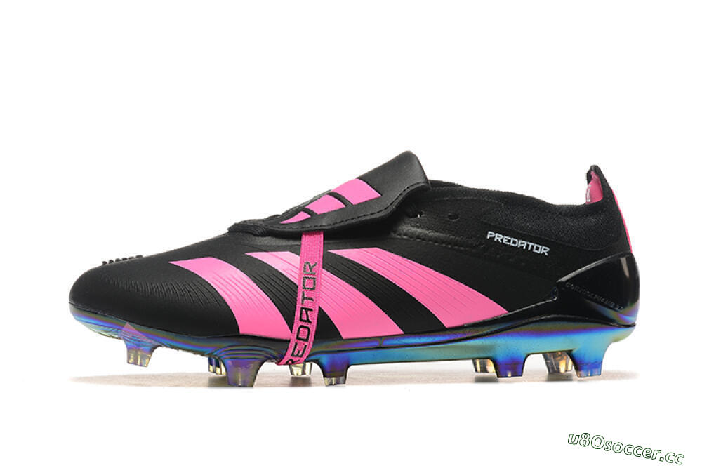 Men's Adidas Predator Elite Foldover Tongue FG Firm Ground Low-Tops Football Boots - Black/Pink 0