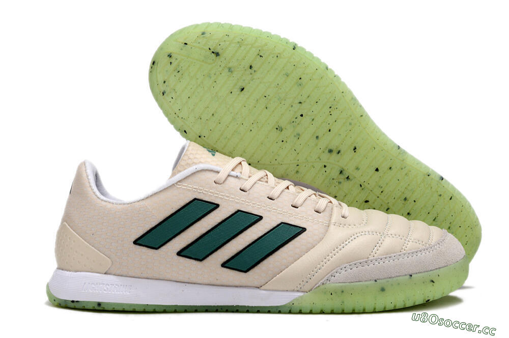 Men's Adidas Top Sala FG Indoor & Futsal Low-Tops Football Shoes - Grey/Green 2
