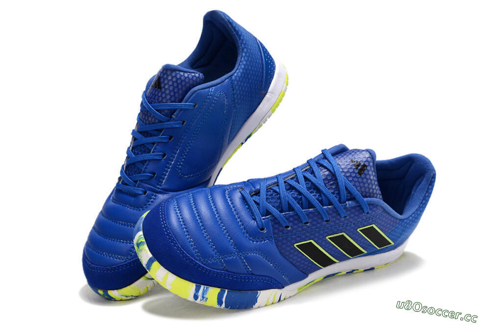 Men's Adidas Top Sala FG Indoor & Futsal Low-Tops Football Shoes - Blue/Black/Yellow 3