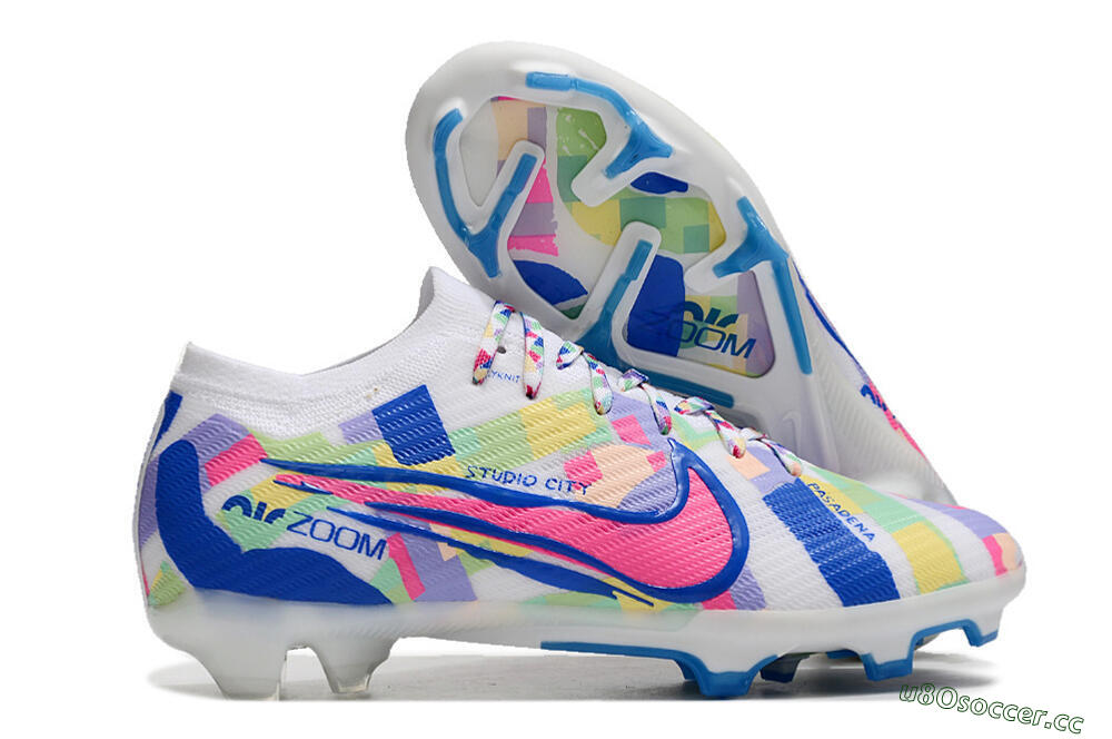 Unisex Nike Air Zoom Mercurial Vapor 15 Elite FG Firm Ground Low-Tops Football Boots - White/Rainbow 2