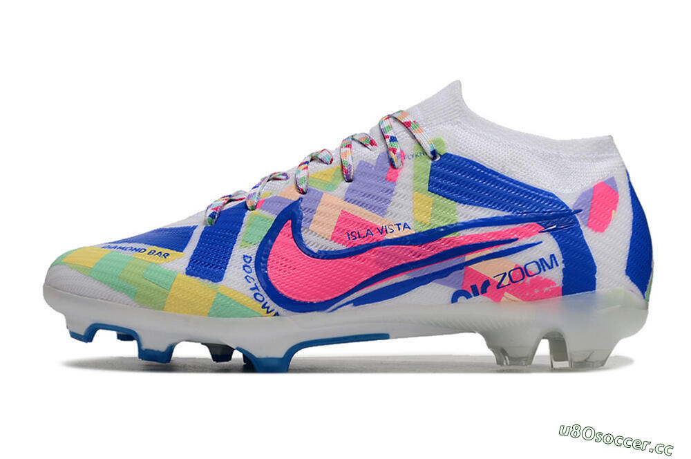 Unisex Nike Air Zoom Mercurial Vapor 15 Elite FG Firm Ground Low-Tops Football Boots - White/Rainbow 0