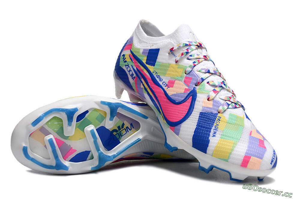Unisex Nike Air Zoom Mercurial Vapor 15 Elite FG Firm Ground Low-Tops Football Boots - White/Rainbow 3