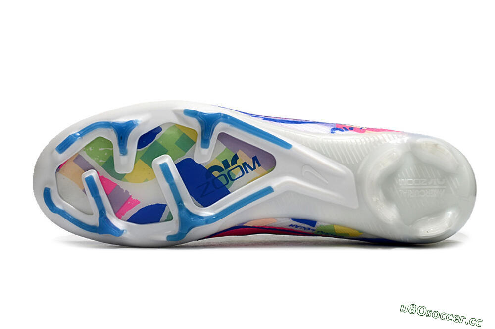 Unisex Nike Air Zoom Mercurial Vapor 15 Elite FG Firm Ground Low-Tops Football Boots - White/Rainbow 4