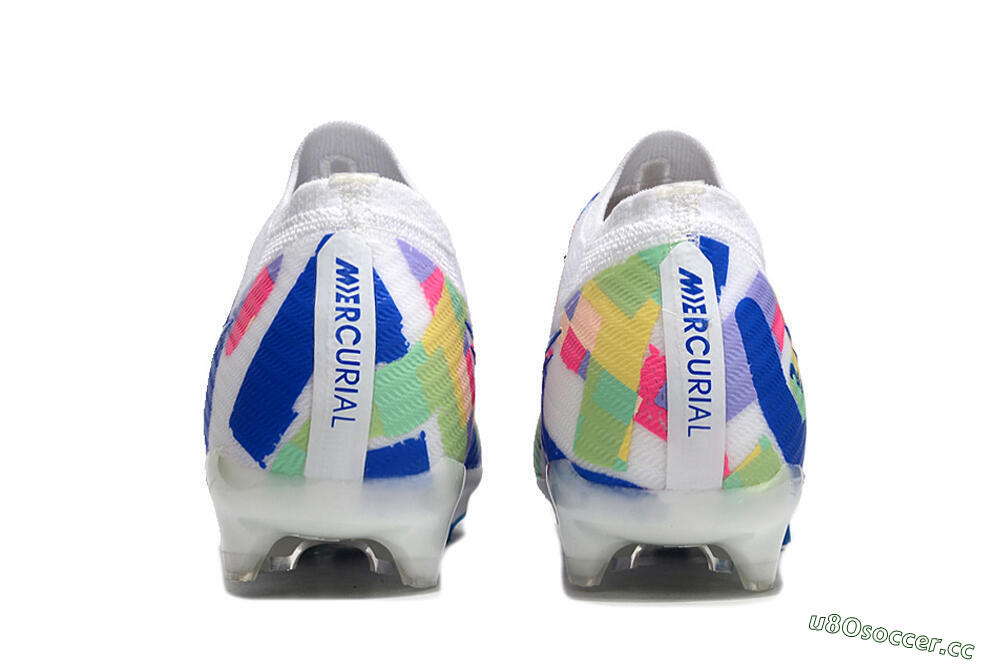 Unisex Nike Air Zoom Mercurial Vapor 15 Elite FG Firm Ground Low-Tops Football Boots - White/Rainbow 7