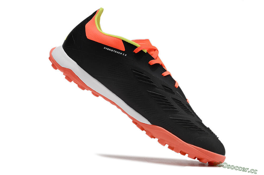 Men's Adidas Predator 24 Elite TF Artificial Turf Low-Tops Football Shoes - Black/White/Orange 4