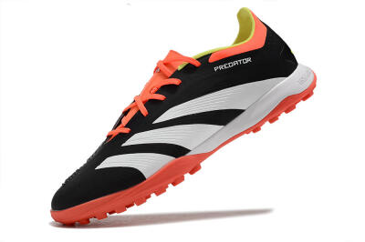 Men's Adidas Predator 24 Elite TF Artificial Turf Low-Tops Football Shoes - Black/White/Orange