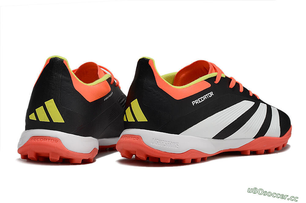 Men's Adidas Predator 24 Elite TF Artificial Turf Low-Tops Football Shoes - Black/White/Orange 6