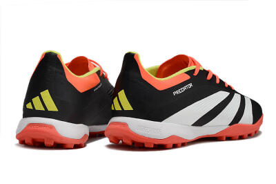 Men's Adidas Predator 24 Elite TF Artificial Turf Low-Tops Football Shoes - Black/White/Orange