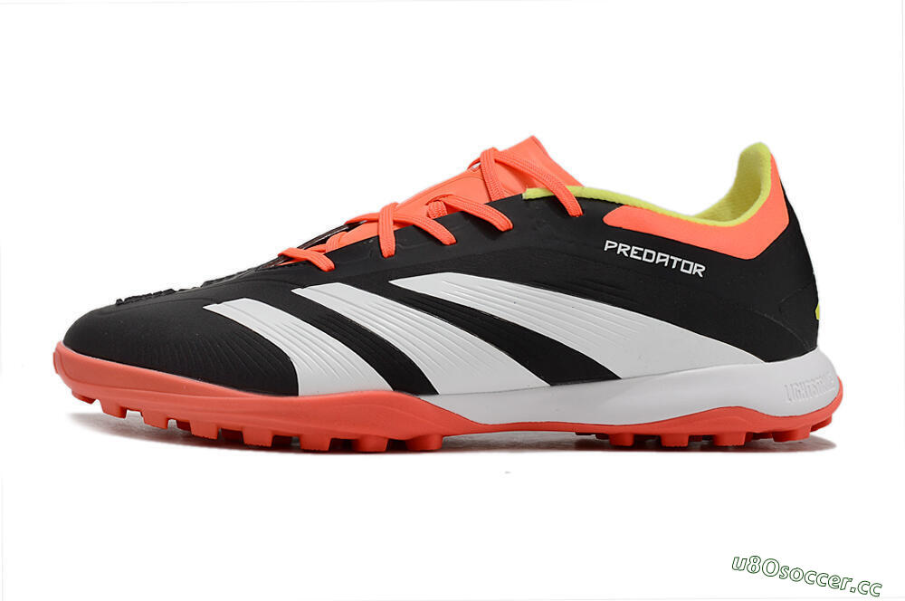 Men's Adidas Predator 24 Elite TF Artificial Turf Low-Tops Football Shoes - Black/White/Orange 0