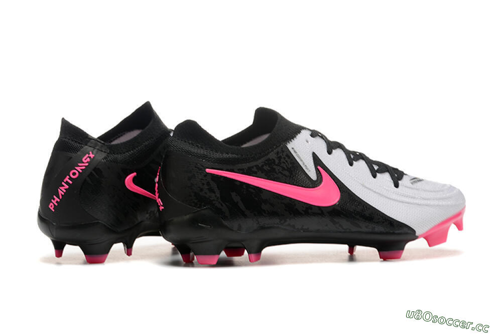 Men's Nike Phantom Luna Elite NU FG Firm Ground Low-Tops Football Boots - White/Black/Pink 9