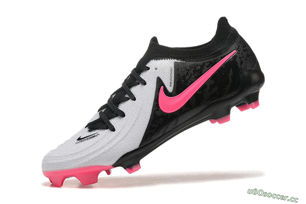 Men's Nike Phantom Luna Elite NU FG Firm Ground Low-Tops Football Boots - White/Black/Pink 8