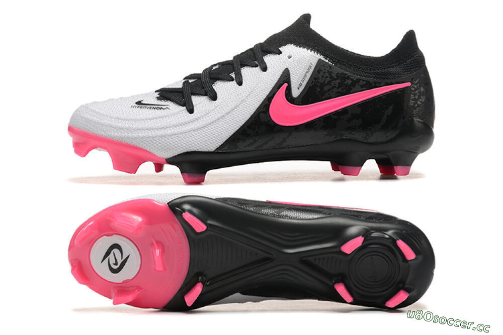 Men's Nike Phantom Luna Elite NU FG Firm Ground Low-Tops Football Boots - White/Black/Pink 1