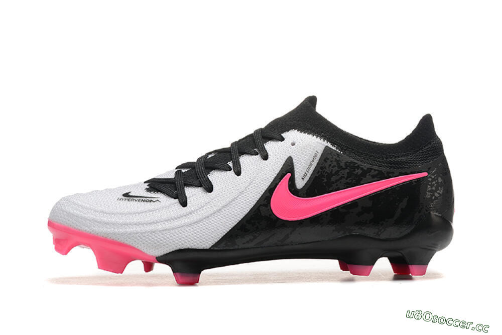 Men's Nike Phantom Luna Elite NU FG Firm Ground Low-Tops Football Boots - White/Black/Pink 0