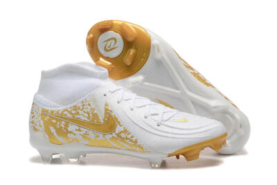 Men's Nike Phantom Luna Elite NU FG Firm Ground High-Tops Football Boots - White/Gold