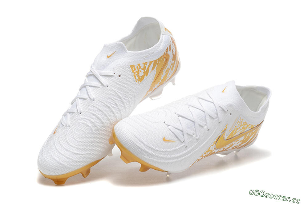 Men's Nike Phantom Luna Elite NU FG Firm Ground Low-Tops Football Boots - White/Gold 5
