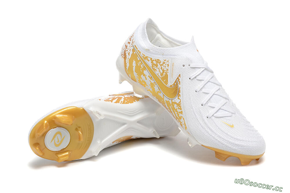 Men's Nike Phantom Luna Elite NU FG Firm Ground Low-Tops Football Boots - White/Gold 4
