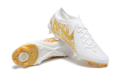 Men's Nike Phantom Luna Elite NU FG Firm Ground Low-Tops Football Boots - White/Gold