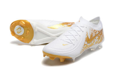 Men's Nike Phantom Luna Elite NU FG Firm Ground Low-Tops Football Boots - White/Gold