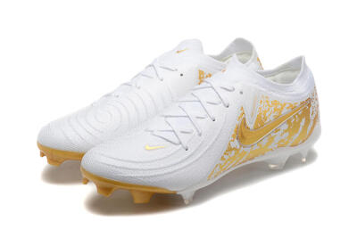 Men's Nike Phantom Luna Elite NU FG Firm Ground Low-Tops Football Boots - White/Gold