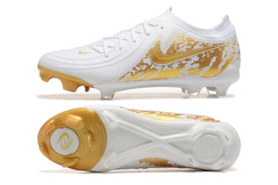 Men's Nike Phantom Luna Elite NU FG Firm Ground Low-Tops Football Boots - White/Gold