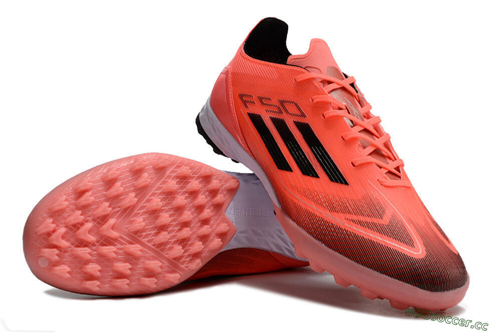 Men's Adidas F50 Adizero TF Artificial Turf Low-Tops Football Shoes - Red/Black/White 3