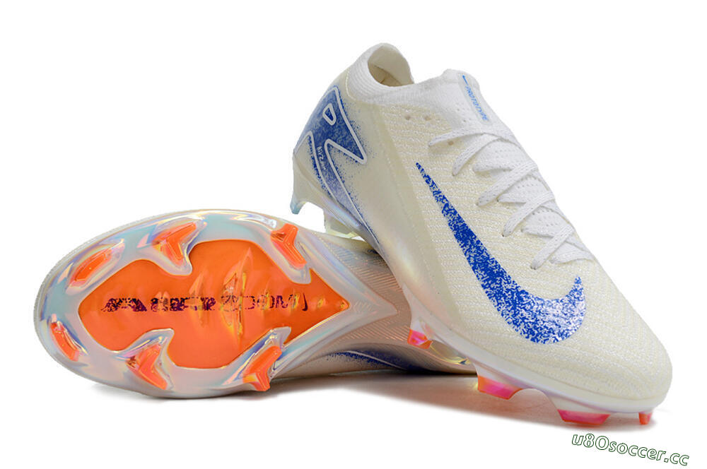 Unisex Nike Air Zoom Mercurial Vapor 16 Elite FG Firm Ground Low-Tops Football Boots - Beige/Blue/Orange 3