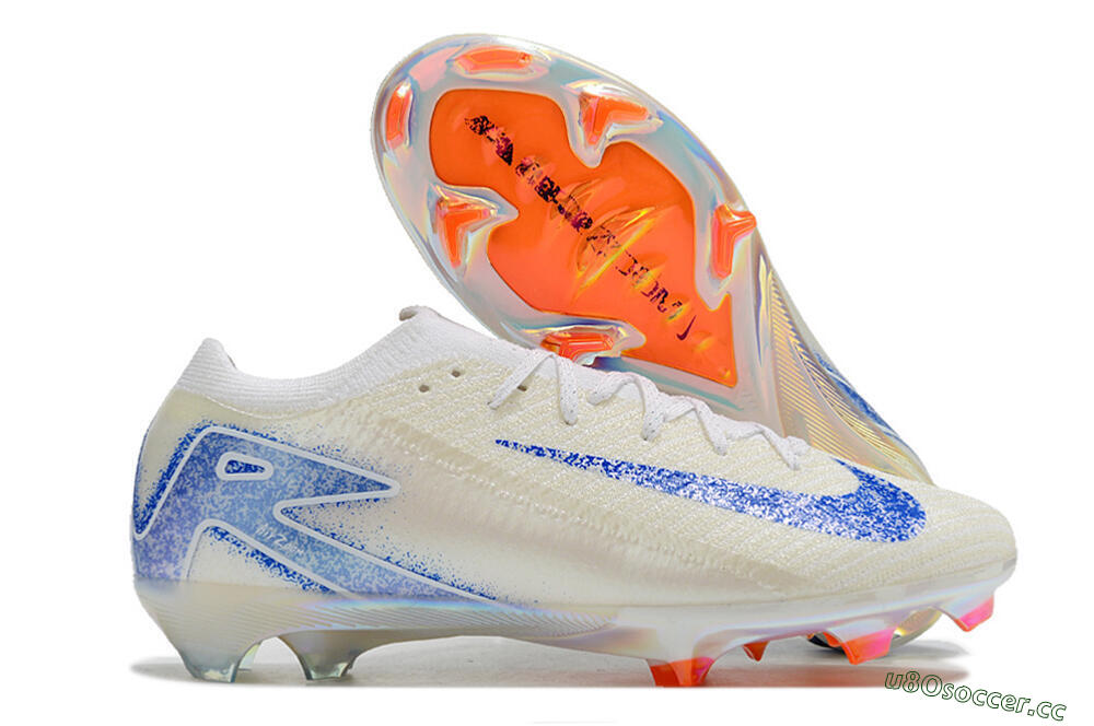 Unisex Nike Air Zoom Mercurial Vapor 16 Elite FG Firm Ground Low-Tops Football Boots - Beige/Blue/Orange 2