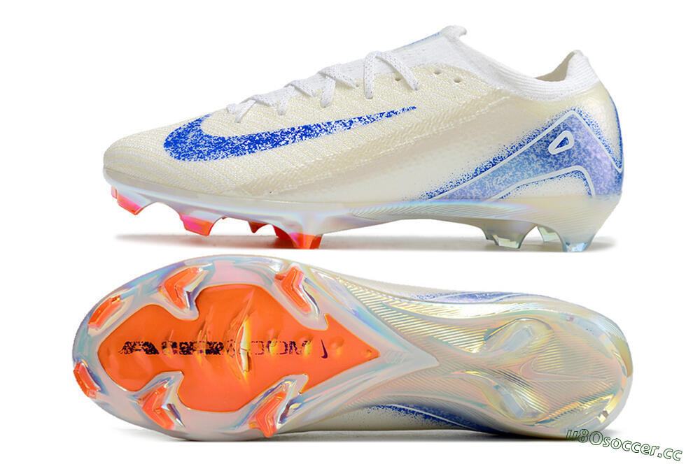Unisex Nike Air Zoom Mercurial Vapor 16 Elite FG Firm Ground Low-Tops Football Boots - Beige/Blue/Orange 1