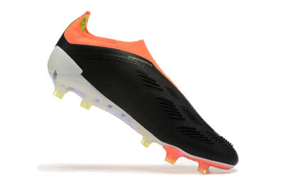 Men's Adidas Predator Accuracy+ Laceless FG Firm Ground Low-Tops Football Boots - Black/White/Orange