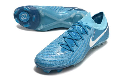 Men's Nike Phantom Luna Elite NU FG Firm Ground Low-Tops Football Boots - Light Blue/White