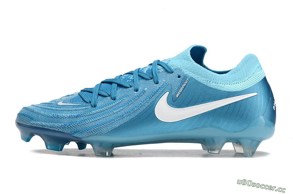 Men's Nike Phantom Luna Elite NU FG Firm Ground Low-Tops Football Boots - Light Blue/White 0