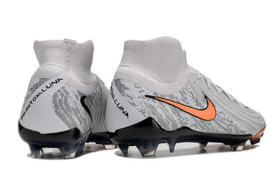 Men's Nike Phantom Luna Elite NU FG Firm Ground High-Tops Football Boots - Grey/Orange/Black