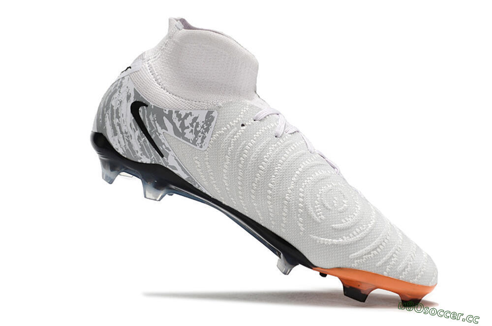Men's Nike Phantom Luna Elite NU FG Firm Ground High-Tops Football Boots - Grey/Orange/Black 4