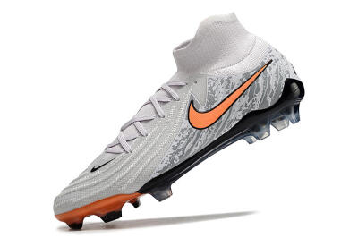 Men's Nike Phantom Luna Elite NU FG Firm Ground High-Tops Football Boots - Grey/Orange/Black