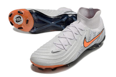 Men's Nike Phantom Luna Elite NU FG Firm Ground High-Tops Football Boots - Grey/Orange/Black