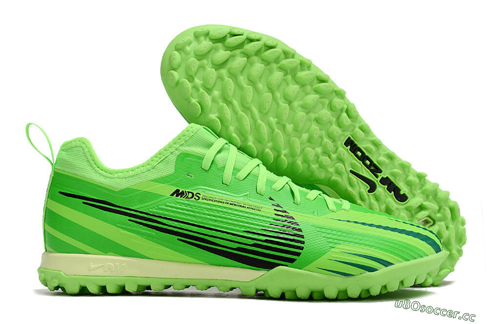 Men's Nike Air Zoom Mercurial Vapor 15 Pro TF Artificial Turf Low-Tops Football Shoes - Green/Black/Yellow 2