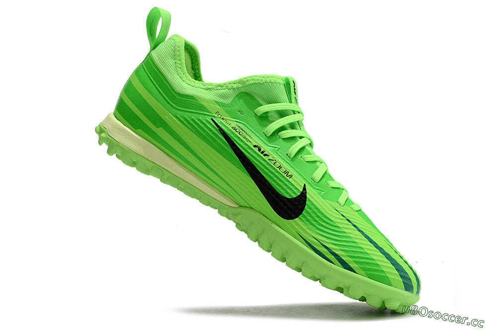 Men's Nike Air Zoom Mercurial Vapor 15 Pro TF Artificial Turf Low-Tops Football Shoes - Green/Black/Yellow 4