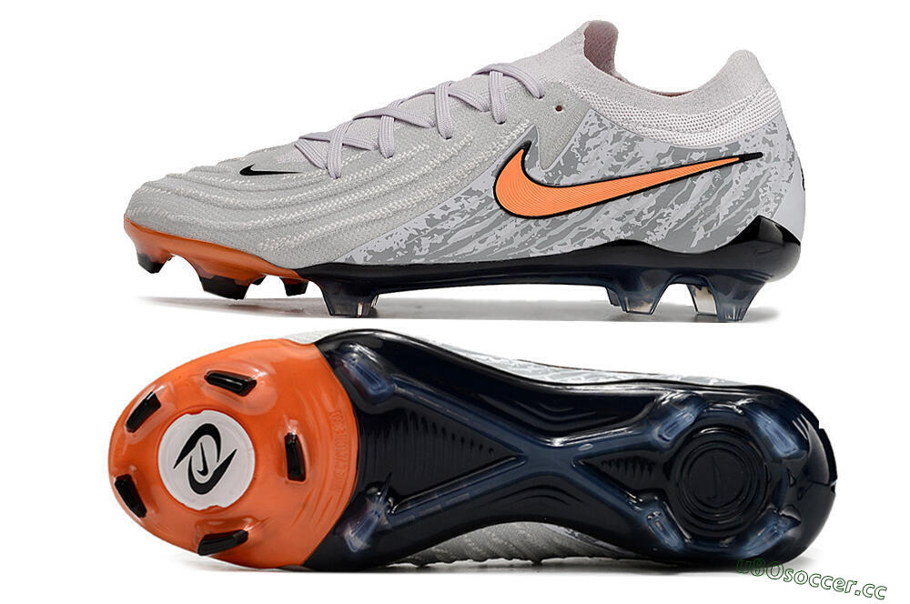 Men's Nike Phantom Luna Elite FG Firm Ground Low-Tops Football Boots - Grey/Orange/Black 1