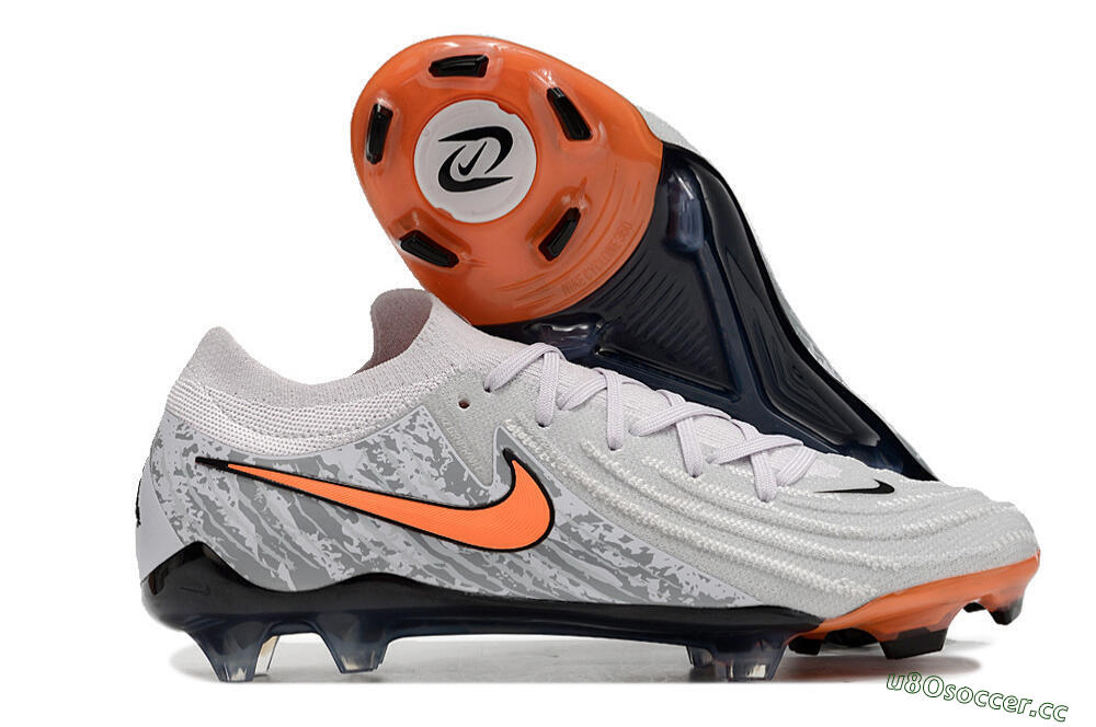 Men's Nike Phantom Luna Elite FG Firm Ground Low-Tops Football Boots - Grey/Orange/Black 2